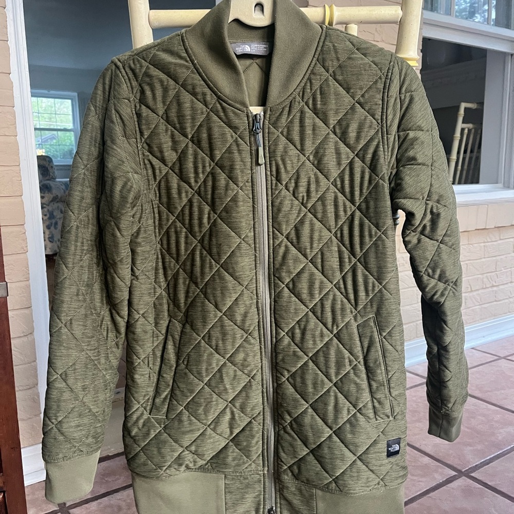 The North Face Olive Quilted Zip-Up Jacket